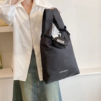 Оксфордские сумки через плечо большой емкости для женщин Сумки-ведра Студенческая сумка-слинг в японском стиле Harajuku, большая повседневная сумка-тоут