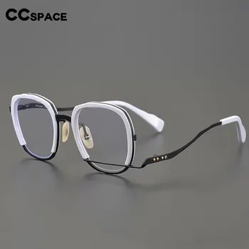 Оправа из чистого титана 55650 Мужские Нерегулярные Очки Из ацетата Ручной работы Мужские Классические очки с полным оптическим рецептом.