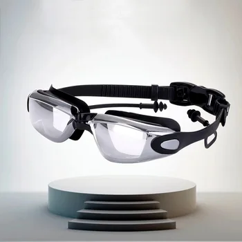 Оптические очки для плавания Мужчины Женщины Близорукость Затычка для ушей в бассейне Профессиональные водонепроницаемые очки для плавания Очки для дайвинга по рецепту для взрослых