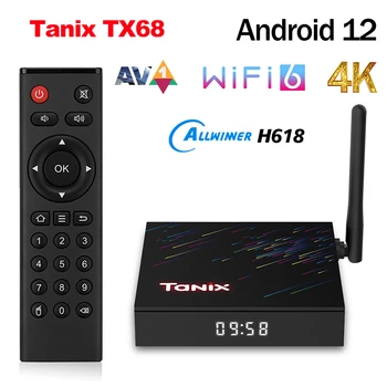 Оригинальный Tanix TX68 Android 12 Smart TV Box Allwinner H618 4 ГБ 32 ГБ/64 ГБ 2,4 Г 5 Г Двойной Wifi 4 К Медиаплеер Телеприставка 2 ГБ 16 ГБ