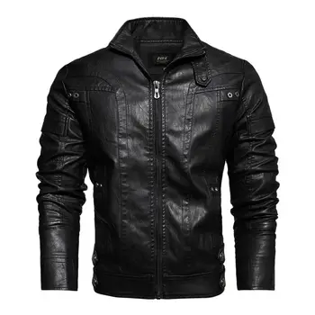 Осень-зима 2023, новая мужская мотоциклетная кожаная куртка на подкладке из бархатной кожи, пальто