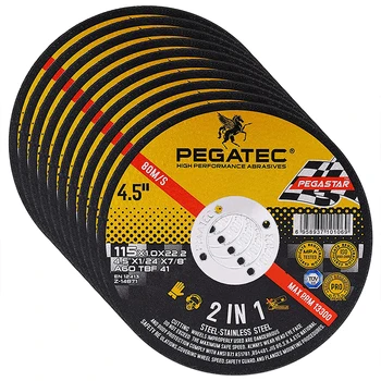 Отрезные круги PEGATEC, отрезной диск для угловой шлифовальной машины, отрезной круг для резки металла, нержавеющая сталь, 4,5 дюйма, 115 мм, 10/25/50 шт.