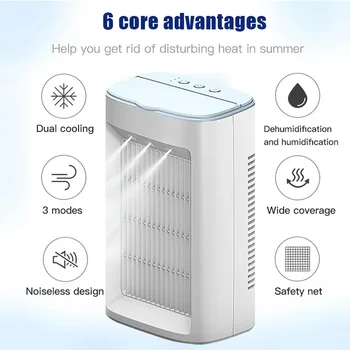 Охладитель воздуха Многофункциональный Мини-вентилятор USB Электрический вентилятор для распыления воды Портативный вентилятор Кондиционер Увлажнитель воздуха Вентилятор для дома 2022