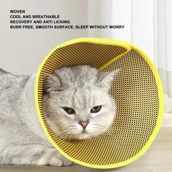 Ошейник для восстановления кошек предотвращающий облизывание Регулируемый дышащий сетчатый ошейник с кошачьим конусом для кошек Котят домашних собак
