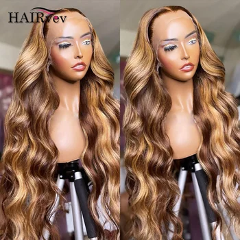 Парик с подсветкой Body Wave из человеческих волос 13x6 Hd Кружевной Фронтальный парик, предварительно выщипанный 13x4 Медово-блондинистый Кружевной Фронтальный парик для женщин 360 Кружевной парик