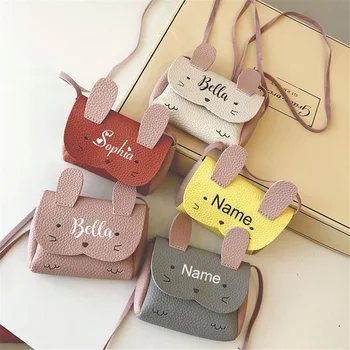Персонализированное имя Детская милая сумка для принцессы через одно плечо, мини-сумка для девочки с индивидуальным названием, милая сумка для кошки, детская сумка для переноски