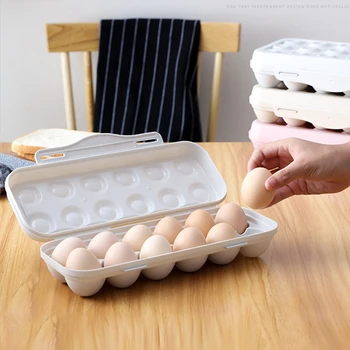Пластиковая коробка для яиц, 12/18 Сеток, Коробка для хранения яиц в холодильнике, Кухонный лоток для яиц, Органайзер для хранения продуктов в холодильнике, Кухонный гаджет
