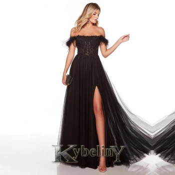Платья для выпускного вечера Kybeliny Привлекательные вечерние платья с вырезом лодочкой и застежкой-молнией из тюля Vestidos De Fiesta 2023 Для женщин, сшитые на заказ