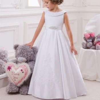 Платья для девочек в цветочек для свадьбы, младшей подружки невесты, винтажное детское вечернее платье для вечеринки в честь дня рождения, платье принцессы