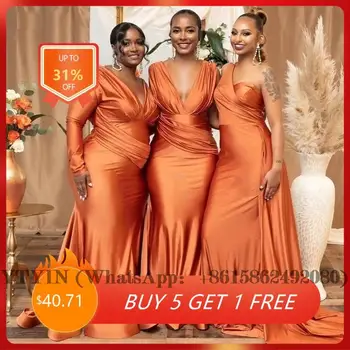 Платья подружек невесты в стиле русалки, Vestidos для африканских черных девушек, нигерийское кружевное платье