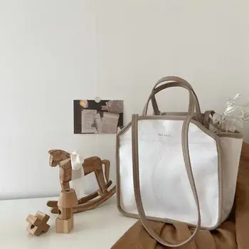 Повседневная холщовая сумка-тоут, женские сумки, многофункциональная сумка для мамы, дизайнерские сумки через плечо для женщин, 2023, Кошельки для покупателей, Составная сумка