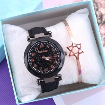 Повседневные романтические женские часы со звездным небом, модный браслет, женские наручные часы, простые кожаные женские часы Relogio Feminino