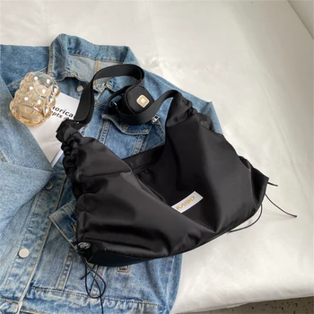 Повседневные сумки-тоутеры, высококачественные холщовые сумки через плечо для женщин, модная сумка-мессенджер 2023 года, сумка-мешок с верхней ручкой большой емкости