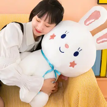 Подушка с кроликом, полностью заполненная, Уютное Сенсорное украшение, Мультяшная Кукла-Кролик, Мягкая Диванная подушка, Плюшевая игрушка-Кролик, Украшение для дома
