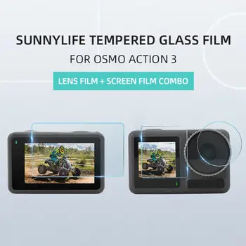 Полная защита гладкого объектива камеры, экрана дисплея, закаленных стекол для OSMO Action 3