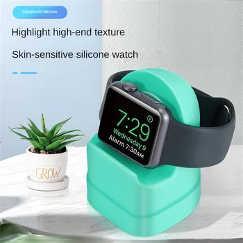 Портативная подставка для мобильного телефона, силиконовая подставка для зарядки 2 В 1, для Apple Watch, для Iphone, кронштейн для часов, Встроенный магнитный держатель