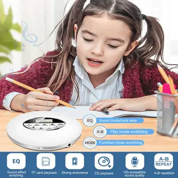 Портативный Bluetooth с ЖК-дисплеем CD-плеер Walkman для взрослых студентов и детей Персональный проигрыватель компакт-дисков CD-радио Cd