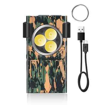 Портативный Брелок-факел, Мини светодиодный фонарик USB C, Перезаряжаемый Рабочий фонарь с магнитом, УФ-фонарь для кемпинга