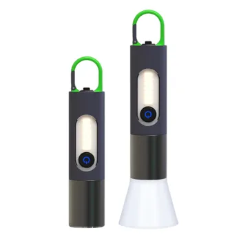 Портативный Мини-фонарик с сильным светом, USB Перезаряжаемый брелок для ключей, Рабочий фонарь для кемпинга на открытом воздухе, Светодиодный фонарик, водонепроницаемый фонарь, лампа