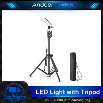 Портативный светодиодный светильник Andoer со штативом, регулируемым по USB-зарядке, для видеосъемки на свежем воздухе, в кемпинге, в прямом эфире.