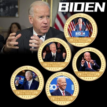 Президентские выборы в США Джо Байден, Коллекционные монеты с позолотой, монеты США, оригинальные монеты, медали, подарки для мужчин