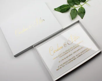 Приглашение из акриловой фольги с изготовленной на заказ коробкой / конвертом для свадебных приглашений