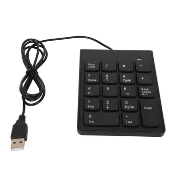 Проводная цифровая клавиатура черного цвета с USB-соединением, 18 клавиш, бесшумная цифровая клавиатура с плавным подключением и воспроизведением для банковских офисных игр