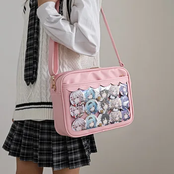 Простая Искусственная Прозрачная сумка для обезболивания Japanese Girl JK Square Bag Cute Student Через плечо Itabag IB075