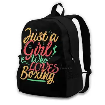 Просто девушка, которая любит бокс, милый рюкзак для школьника, дорожная сумка для ноутбука, Просто девушка, которая любит бокс, Забавный милый бой