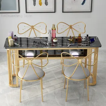 Профессиональные маникюрные столы Nordic Luxury, мебель для салона красоты, Маникюрный стол и стулья Nordic Iron Single Nail Desk Z