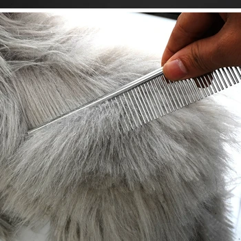 Расческа для удаления шерсти домашних животных, расческа для ухода за домашними животными из нержавеющей стали для собак и кошек, которая мягко удаляет распущенные и спутанные волосы