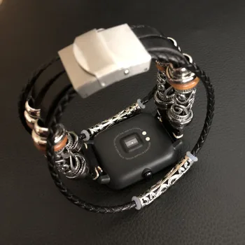 Ремешок для часов Huami Amazfit Bip Ремешок для часов из натуральной кожи Браслет для Samsung Galaxy Watch 42 мм Ремешок для Garmin Vivoactive3