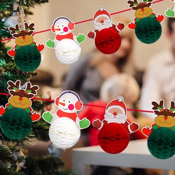 Рождественские украшения Рождественский шар в виде пчелиных сот, Гирлянда, место проведения фестиваля Санта-Клауса и снеговика, украшенное Рождественскими украшениями