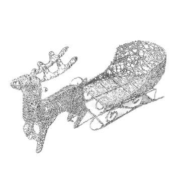 Рождественский Орнамент, Светодиодный Металлический Автомобильный светильник с Оленем, Принадлежности для Праздничного Декора, Прямая поставка