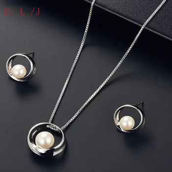 Роскошный модный Полый круглый ювелирный набор, жемчужное ожерелье, серьги-гвоздики, лучший подарок на День Святого Валентина для невесты