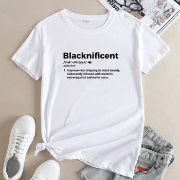 Рубашка Blacknificent Definition, модная черная футболка History Month, повседневные топы и тройники Melanin Black Excellence