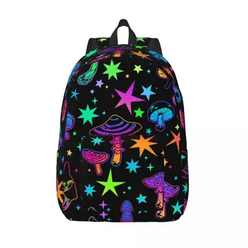 Рюкзак со звездами и психоделическими грибами, дорожная сумка унисекс, школьный ранец, сумка для книг Mochila