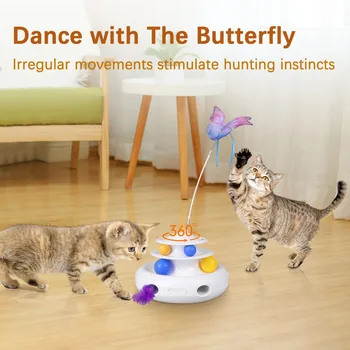 Самостоятельный котенок Игрушки для кошек Butterfly Игрушка для котенка-бабочки, интерактивные автоматические игрушки для игры в помещении, электрические игрушки, вращающийся тизер для кошки