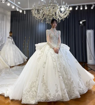 Свадебное платье с кружевами, расшитое бисером, в дубайском стиле NS4521