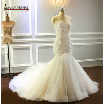 Свадебное платье с шампанским, Русалка, расшитое бисером, Блестящее свадебное платье по индивидуальному заказу Размер