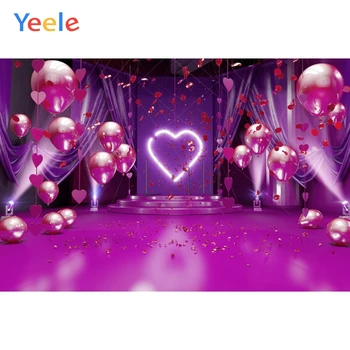 Свадебный фон Yeele Воздушные шары с изображением влюбленного сердца Сценическая сцена Декор Детской вечеринки Фон для фотосъемки на заказ для фотостудии