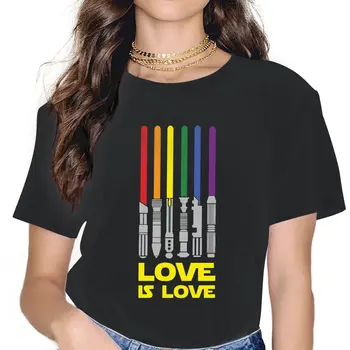 Световой меч Rainbow Love Is Love Классическая Женская Футболка Pride LGBT Gay Love Забавные Футболки С круглым вырезом И коротким рукавом