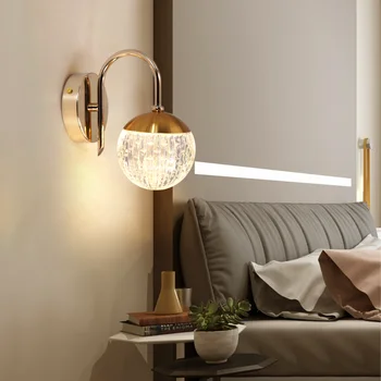 Светодиодный настенный светильник для спальни, настенные бра, акриловый абажур, внутреннее освещение для гостиной, светильник для спальни, коридора