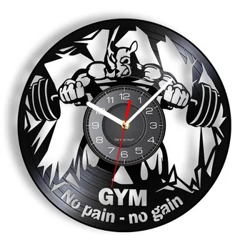 Светодиодный фитнес-клуб вдохновляет на творчество Бесшумные настенные часы Beast Виниловые Настенные часы Украшение дома Подарочные часы для любителей фитнеса