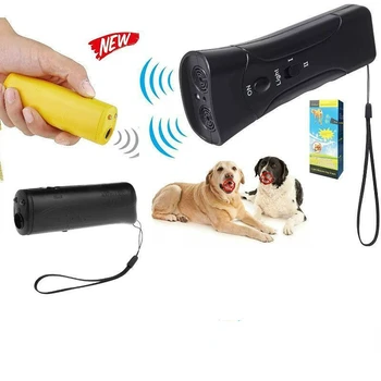 Свисток для отпугивания собак 3 в 1, устройство для тренировки лая, останавливающее лай, светодиодный ультразвуковой тренажер для борьбы с лаем без батареи