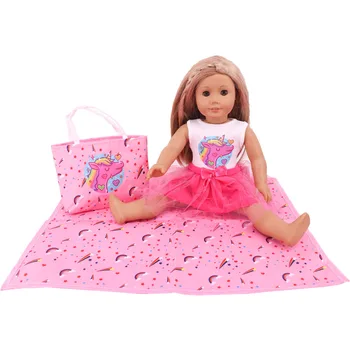 Семейная кукла в новом стиле, 18-дюймовая американская девочка, обеденный коврик, сумка, аксессуары, комбинация