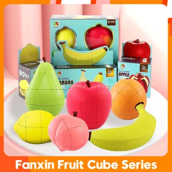 [Серия фруктовых кубиков Fanxin] Банан, лимон, персик, Яблоко, апельсин неправильной формы 3x3x3 для детей дошкольного возраста
