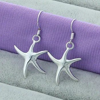 Серьги-гвоздики в виде морской звезды из стерлингового серебра 925 Пробы Для Женщин, Подарочные Аксессуары для Свадебной вечеринки, Модные Украшения