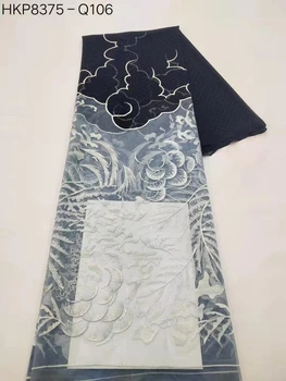 Сетчатая кружевная ткань в нигерийском стиле с блестками ручной работы, Африка 2022, высококачественное роскошное тюлевое кружево из бисера для пошива свадебных вечерних платьев
