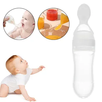 Сжимающая бутылочка для кормления, Силиконовая Рисовая ложка для новорожденных, кормушка для пищевых добавок, безопасная посуда, Инструменты